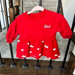 Carter’s Heart Love Sweatshirt Skirt One Piece